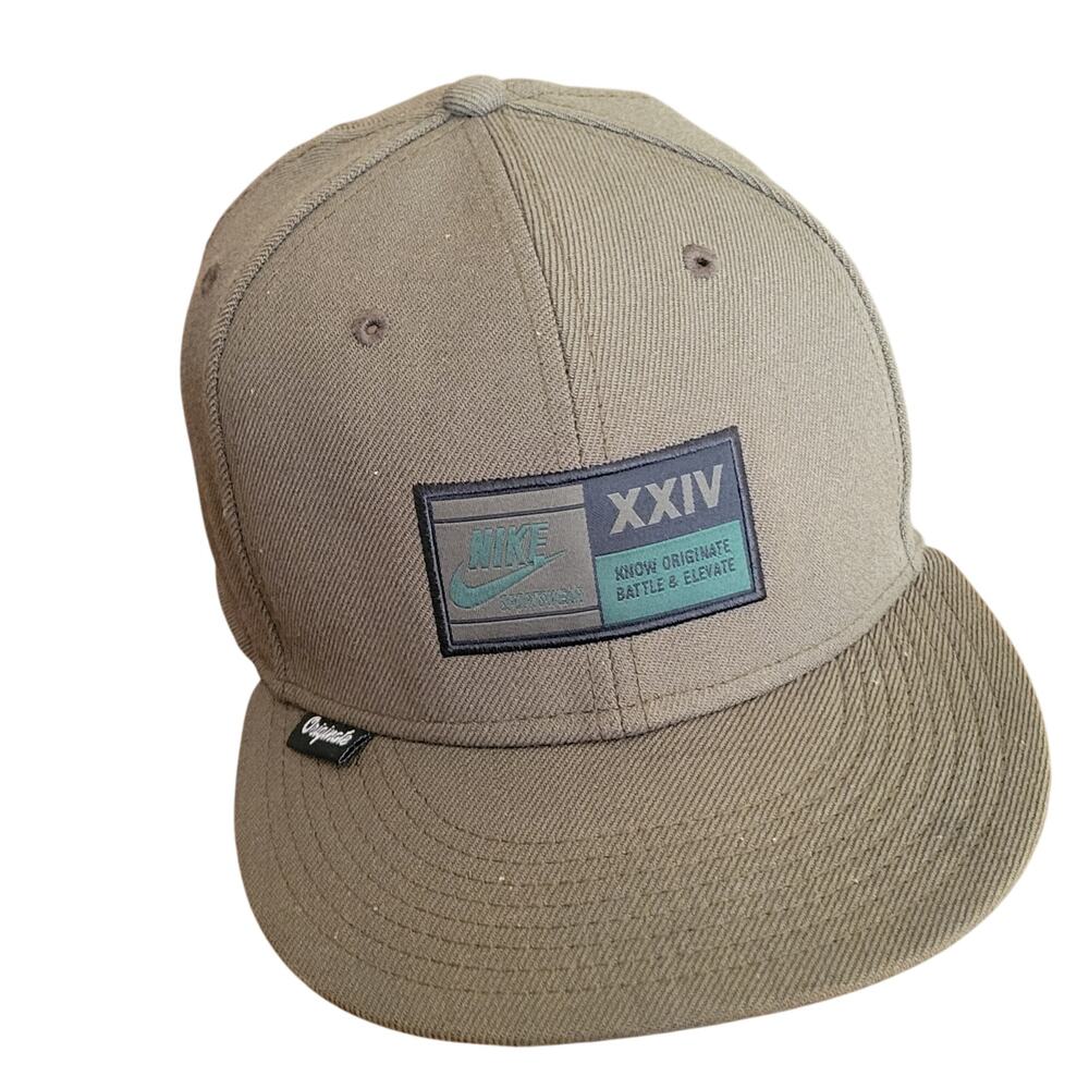 Nike  Hat Men Green Khaki Know Originate Battle & Elevate Snapback Cap